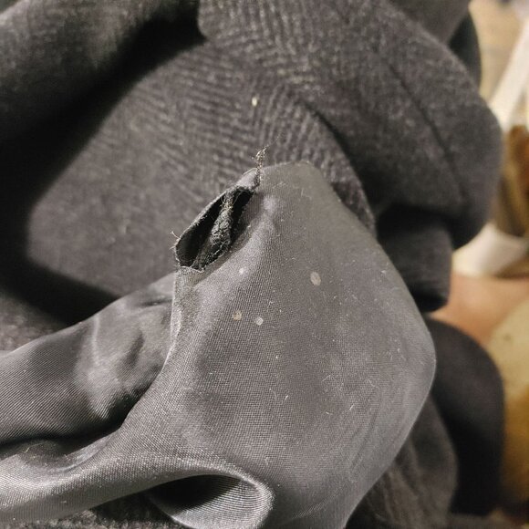 Brooks Brothers Wool Blend Black Duffle Coat Toggle Closures Size 12 - Picture 6 of 12